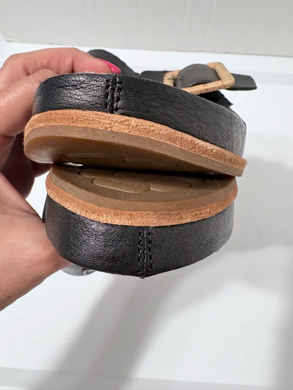 Kork-Ease Tutsi
Buckle Black Leather Slide Summer Comfort Sandals. Cork Footbed - Picture 9 of 14
